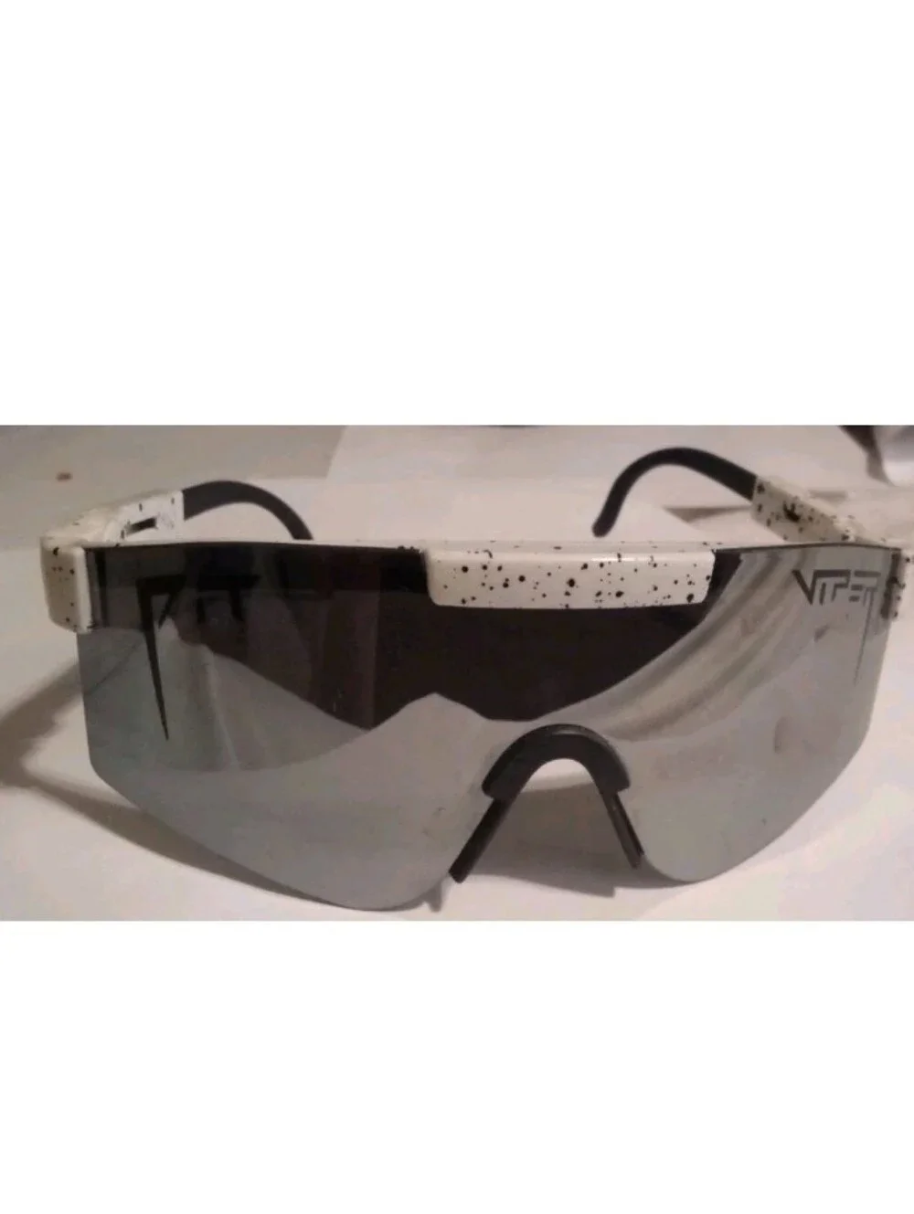 Viper Pit White Paint Splatter Black Sunglasses UV400 Cycling Sports Fishing